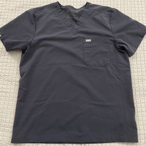 FIGS men's Quiet Navy Leon - Two-Pocket Scrub Top - L / Quiet Navy